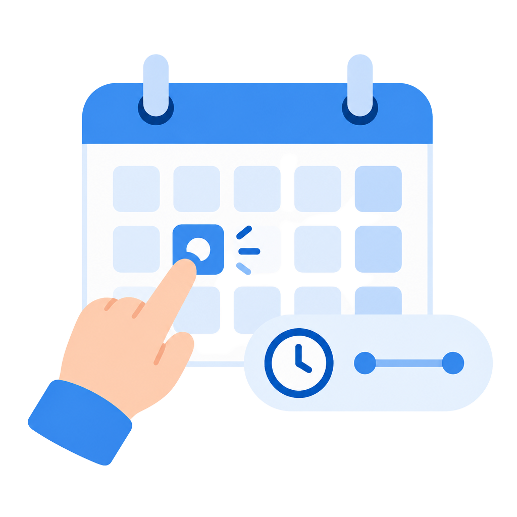 Illustration of choosing a pickup date on a calendar